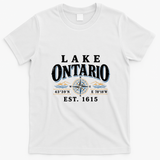Lake Ontario Vintage Compass T-Shirt - White