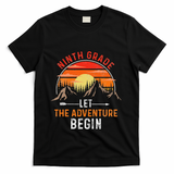 Let The 9th Grade Adventure Begin Ninth Grade Teacher Retro T-Shirt - Black
