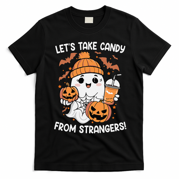 LetS Take Candy From Strangers Funny Halloween T-Shirt - Black