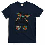 Librarian Teacher Messy Bun Life Book Library Back To School T-Shirt - Navy