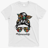 Librarian Teacher Messy Bun Life Book Library Back To School T-Shirt - White