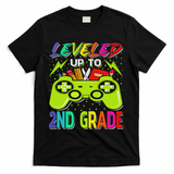 Leveled Up To 2nd Grade Gamer Back To School First Day T-Shirt - Black