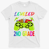 Leveled Up To 2nd Grade Gamer Back To School First Day T-Shirt - White