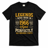 Legends Were Born In 1966 Aged Perfectly 60th Birthday Gift T-Shirt - Black