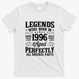 Legends Were Born In 1996 Aged Perfectly 30th Birthday Gift T-Shirt - White