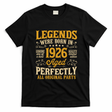 Legends Were Born In 1926 Aged Perfectly 100th Birthday Gift T-Shirt - Black