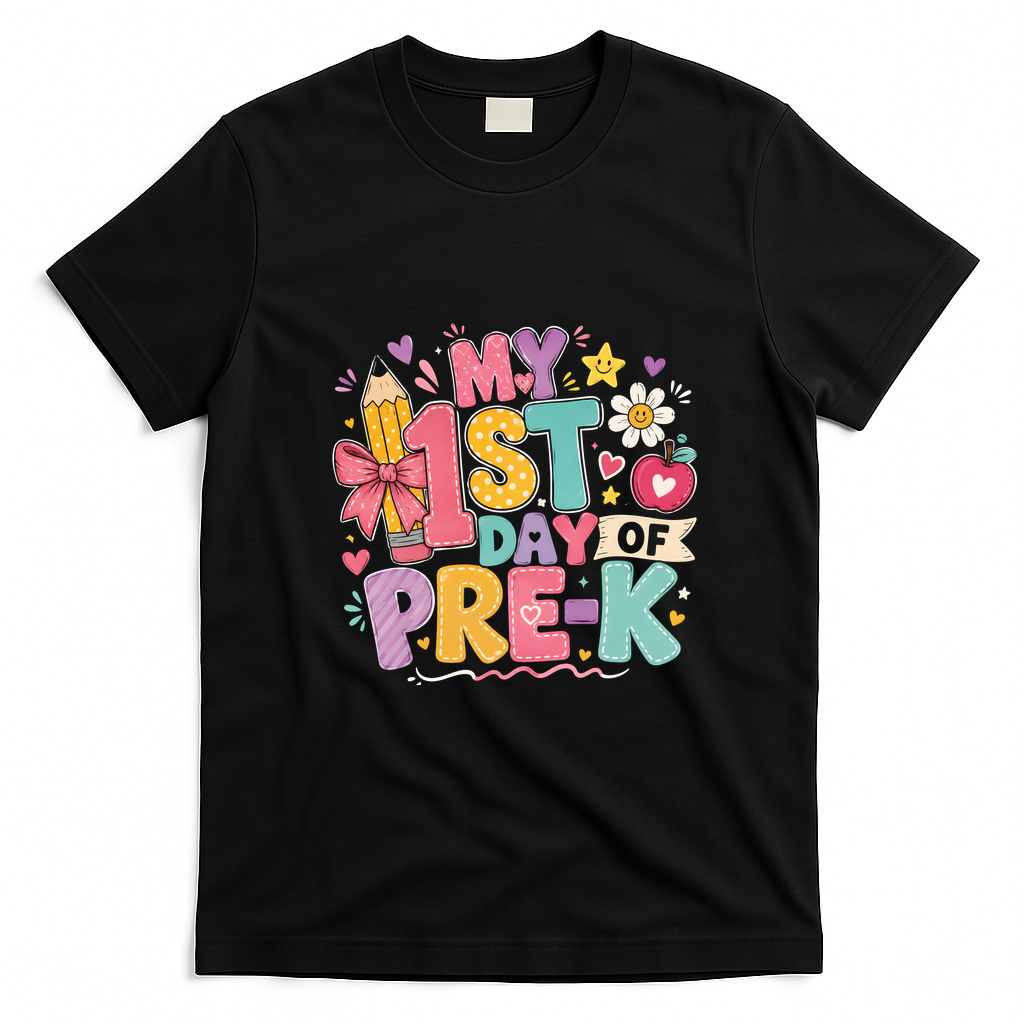 My 1st Day Of Pre-K Fun Back To School T-Shirt - Black