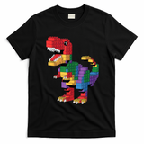Master Builder Building Bricks Dinosaur T-Rex T-Shirt - Black