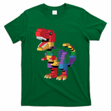 Master Builder Building Bricks Dinosaur T-Rex T-Shirt - Irish Green