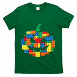Master Builder Building Blocks Pumpkin Halloween T-Shirt - Green