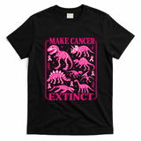 Make Breast Cancer Extinct Dinosaur T-Shirt - Black