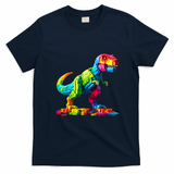 Master Builder Dinosaur Bricks Blocks Dino Toys Gifts T-Rex T-Shirt - Navy Blue