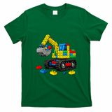 Master Builder Excavator Construction Building Bricks Blocks T-Shirt - Irish Green