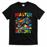 Master Builder Monster Truck Blocks Building Brick T-Shirt - Black