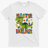 Master Builder T-Rex Dinosaur T-Shirt - White