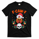 Merry Christmas F-Caw-F Chicken Spooky Skull T-Shirt - Black
