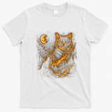 Majestic Cat In Cosmic Night Sky T-Shirt - White