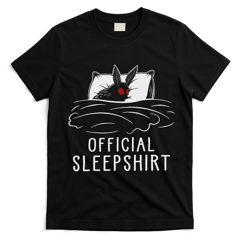 Mothman Cryptid Sleep T-Shirt - Black