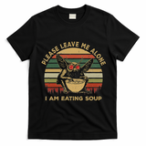 Mothman Eating Soup Please Leave Me Alone I Am Eating Soup T-Shirt - Black