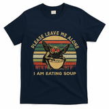 Mothman Eating Soup Please Leave Me Alone I Am Eating Soup T-Shirt - Navy Blue