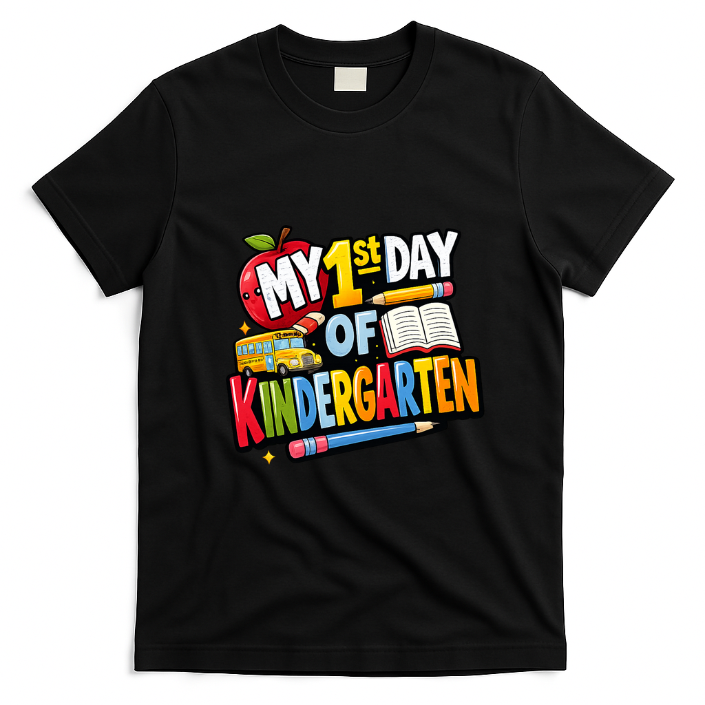 My First Day Of Kindergarten 1st Grade T-Shirt - Black