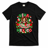 Mexican Girl Flag Independence Day Viva Mexico T-Shirt - Black