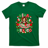 Mexican Girl Flag Independence Day Viva Mexico T-Shirt - Irish Green