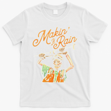 Makin It Rain Skeleton Funny Sarcastic T-Shirt - White