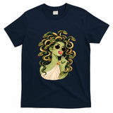Medusa Lollipop Sunglasses Snake Vintage Greek Mythology T-Shirt - Navy Blue