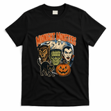 Midnight Monsters Halloween Graphic Classic Creatures T-Shirt - Black