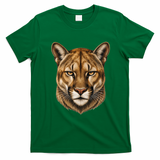 Majestic Mountain Lion Face Animals T-Shirt - Irish Green