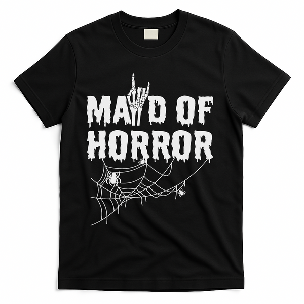 Maid Of Horror Bride Bridesmaid Halloween Bachelorette T-Shirt - Black