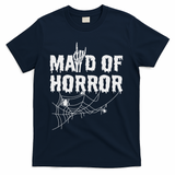 Maid Of Horror Bride Bridesmaid Halloween Bachelorette T-Shirt - Navy