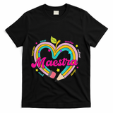 Maestra Pencil Spanish Teacher Bilingual Back To School T-Shirt - Black