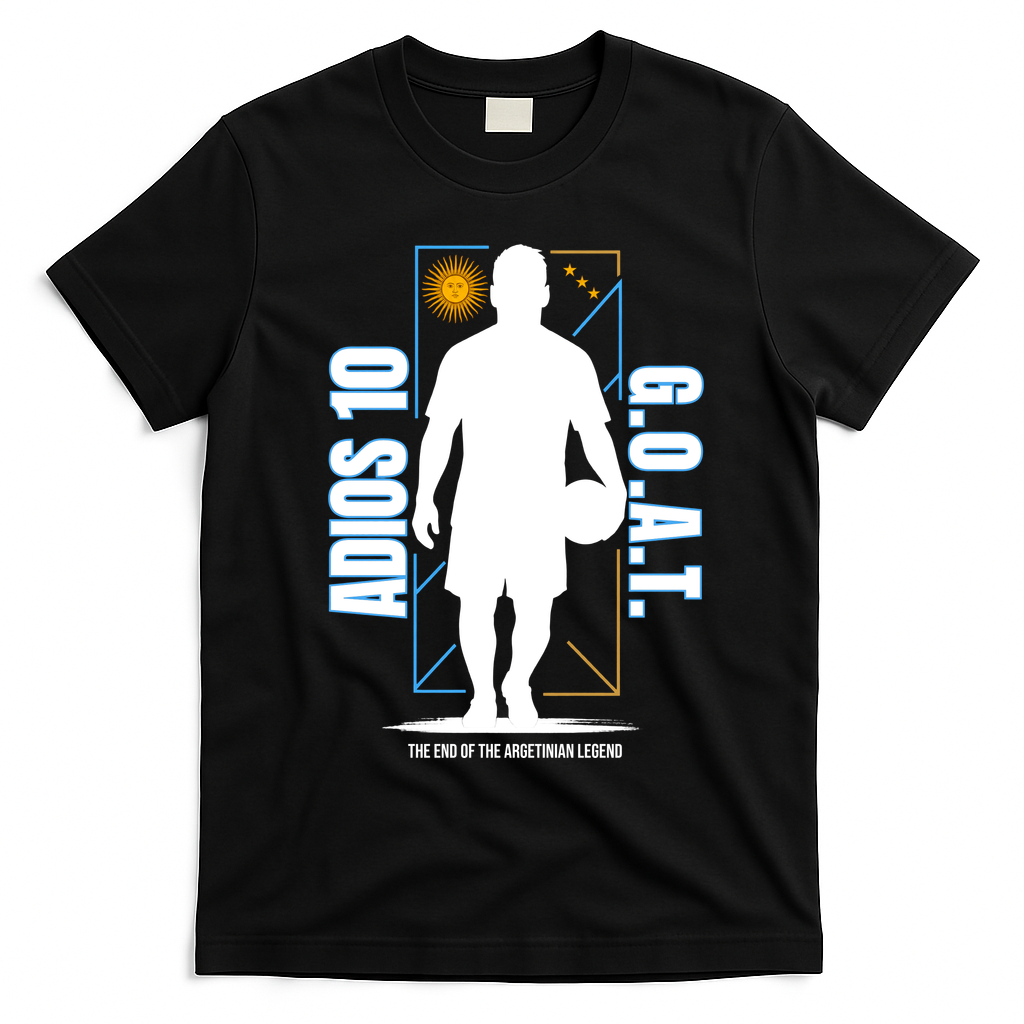 Messi Retirement GOAT Adios Number 10 Retired Soccer T-Shirt - Black
