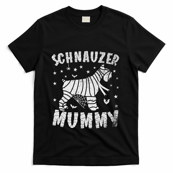 Miniature Schnauzer Mummy Halloween Gift T-Shirt - Black