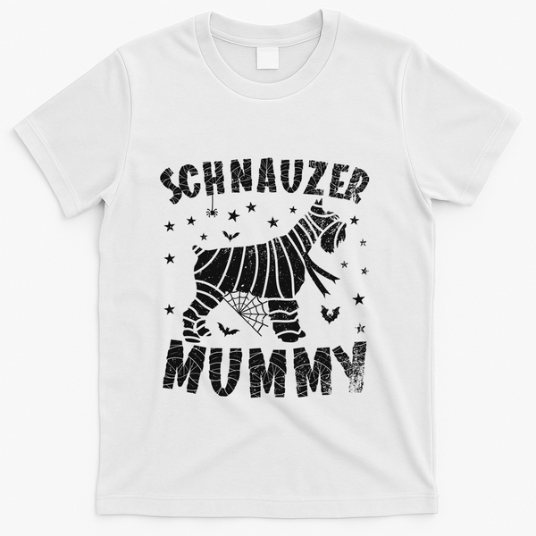 Miniature Schnauzer Mummy Halloween Gift T-Shirt - White