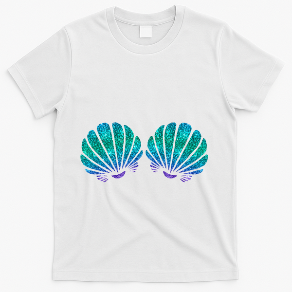 Mermaid Sea Shell Bra Costume T-Shirt - White