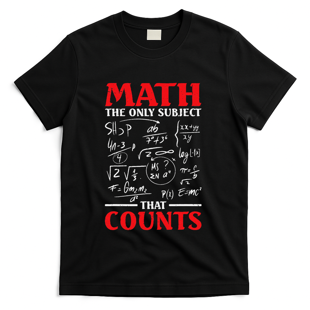 Math Teacher Math The Only Subject That Counts T-Shirt - Black