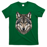 Majestic Wolf Face Animals T-Shirt - Irish Green