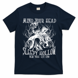 Mind Your Head Headless Horseman Est 1790 Headless Horseman Horror T-Shirt - Navy Blue