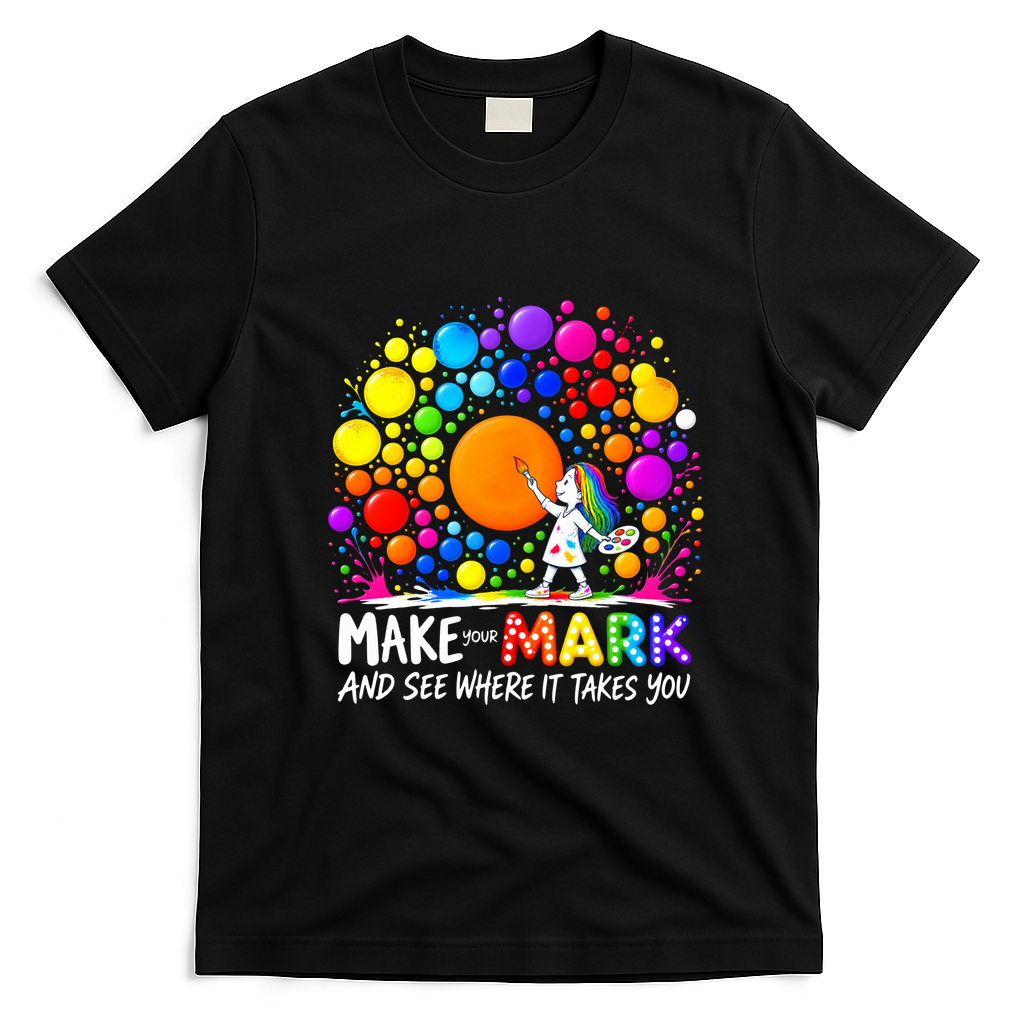 Make Your Mark Happy Dot Day Polka T-Shirt - Black