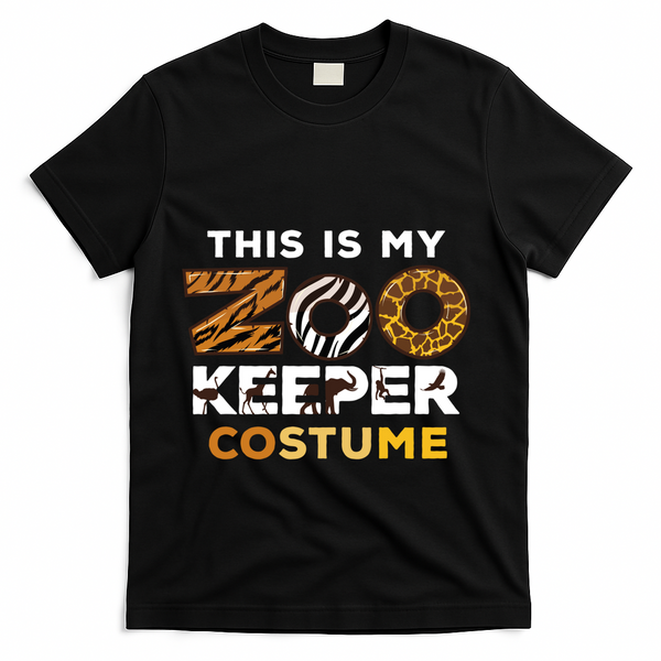 My Zookeeper Costume African Savanna Animal Print Gift T-Shirt - Black