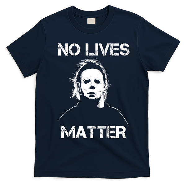 No Lives Matter Halloween Scary Parody T-Shirt - Navy Blue