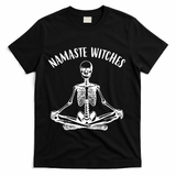 Namaste Witches Skeleton Halloween Yoga T-Shirt - Black