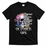 October Girl Funny Birthday Skull Woman T-Shirt - Black