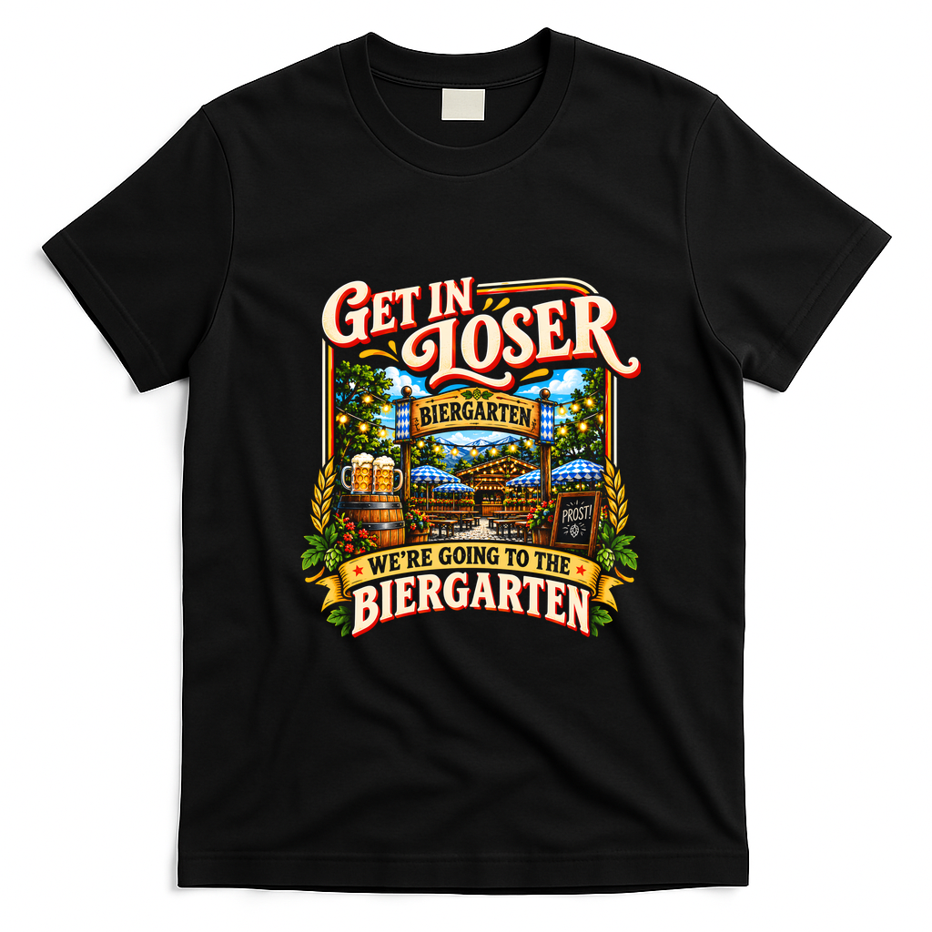 Oktoberfest Get In Loser Gift For German Beer Drinking T-Shirt - Black