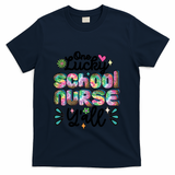 One Lucky School Nurse YAll Leopard Tie Dye Back To School Funny Gift T-Shirt - Navy