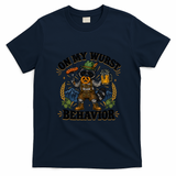 Oktoberfest Raccoon Funny Beer Drinking Fall Festival German T-Shirt - Navy Blue