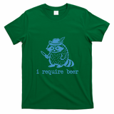 Oktoberfest Racoon I Requre Beer Funny T-Shirt - Irish Green